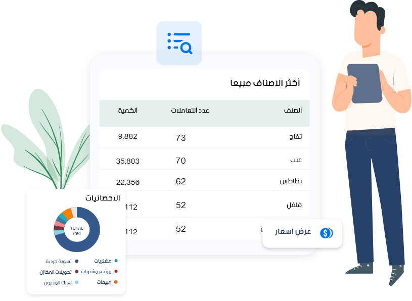 إدارة محلات الخضار والفاكهة-تحديثات فورية للأسعار